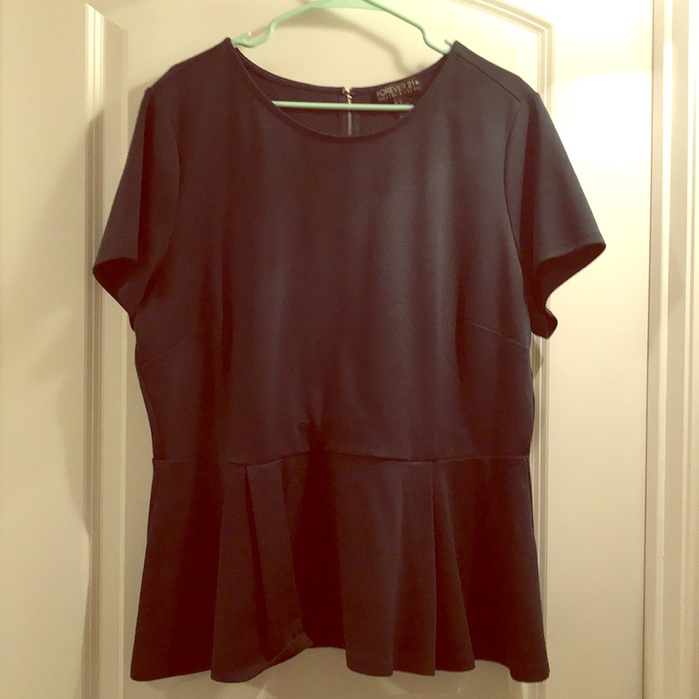 Dark Green Peplum Top